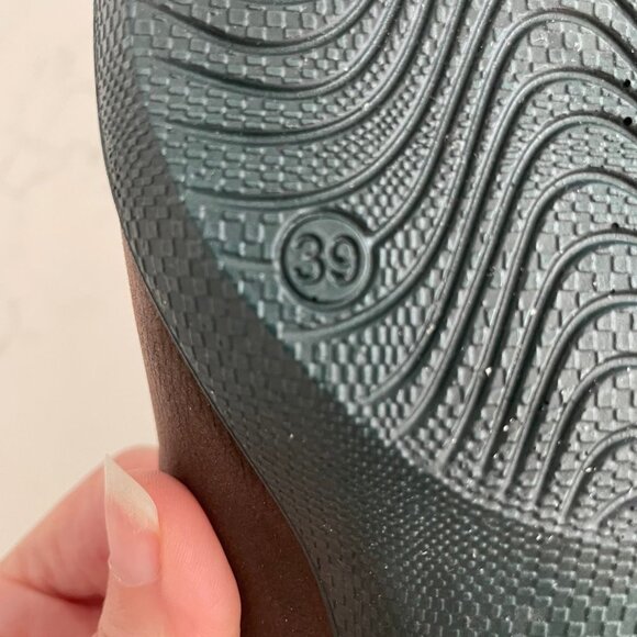 ECCO Shape Sculpted Leather Shoes w Rubber Heels Brown + Teal Green Sz 39 - Picture 11 of 14